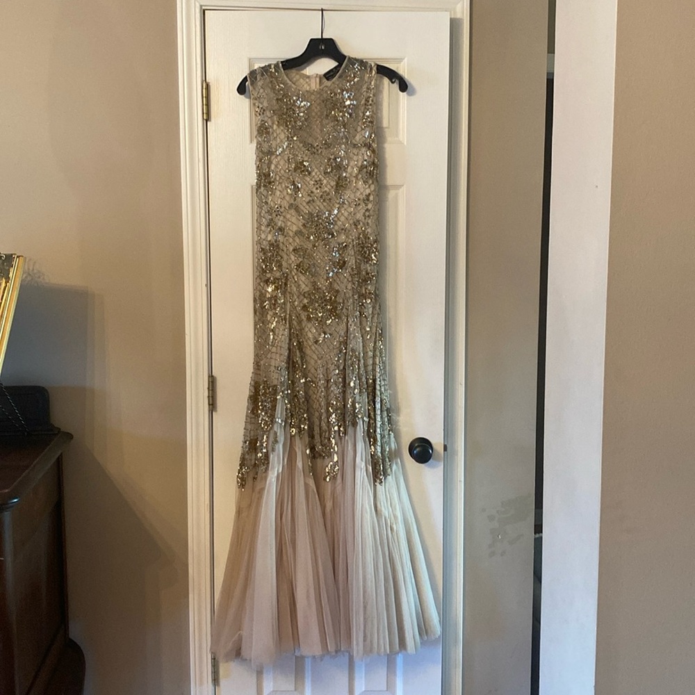 Gorgeous Needle &Thread beaded cream and gold gown